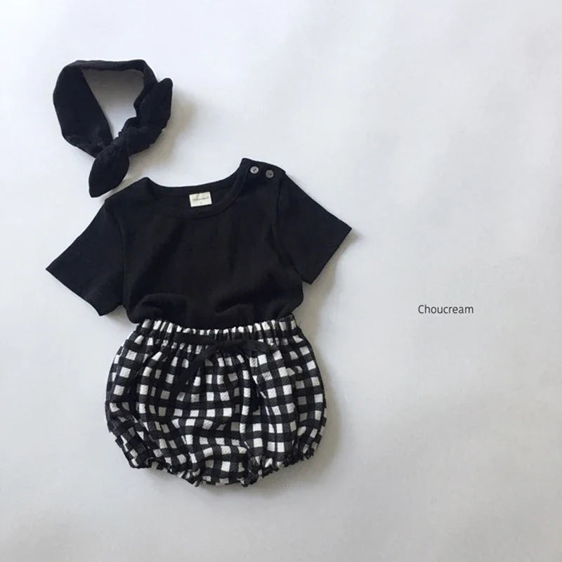 Children Clothing Sets 2024 Summer Baby Clothing Set Korean Style Toddler Boys Clothes T shirts + PP shorts Infant Girls Clothes