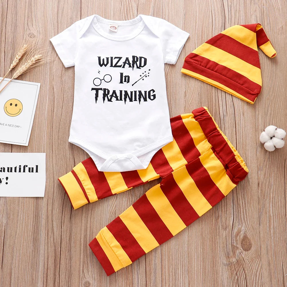 3 Pieces Sets Little Wizard Tops+Pants+Hat