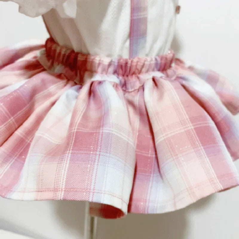 Baby Girl Formal Clothes Set White Shirt+Suspender Skirt+Bow Tie 3PCS Summer Child Clothing Set Outfit Baby Clothes Suit 1-7Y