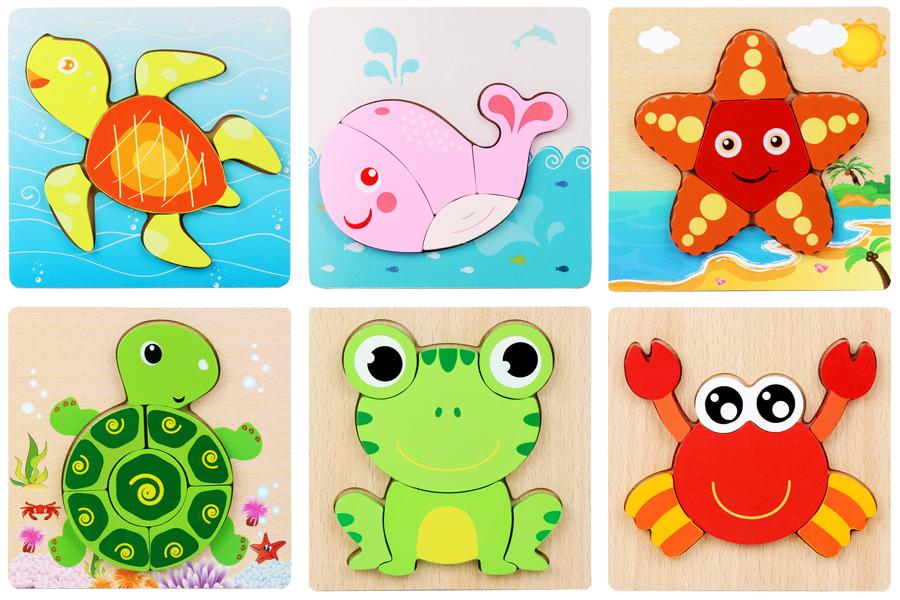 Montessori Summer Friends Wooden Puzzle (6 pack)