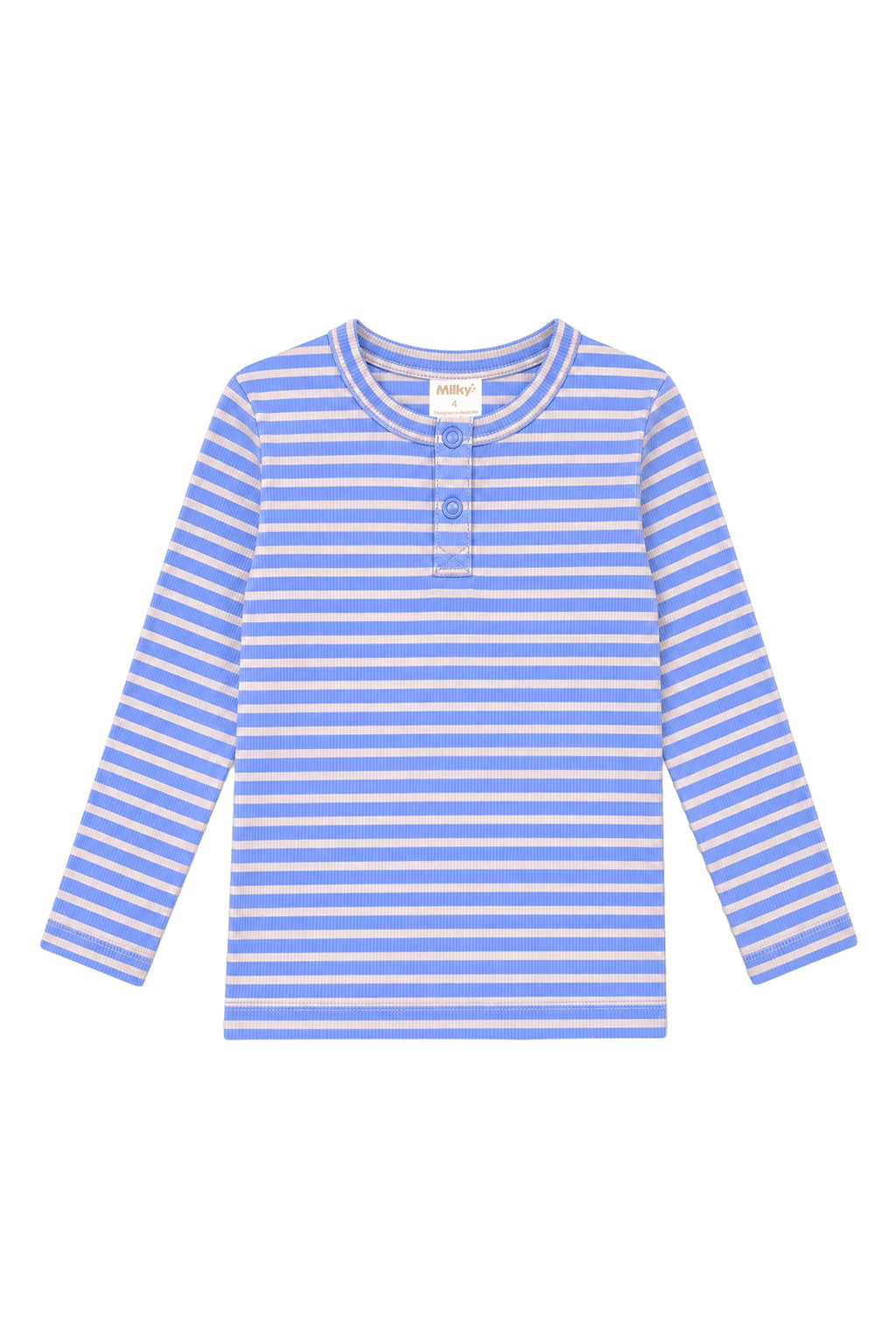 Milky Blue Stripe Henley