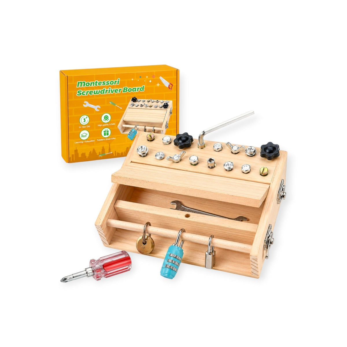 Montessori Screwdriver Board Set 18-in-1