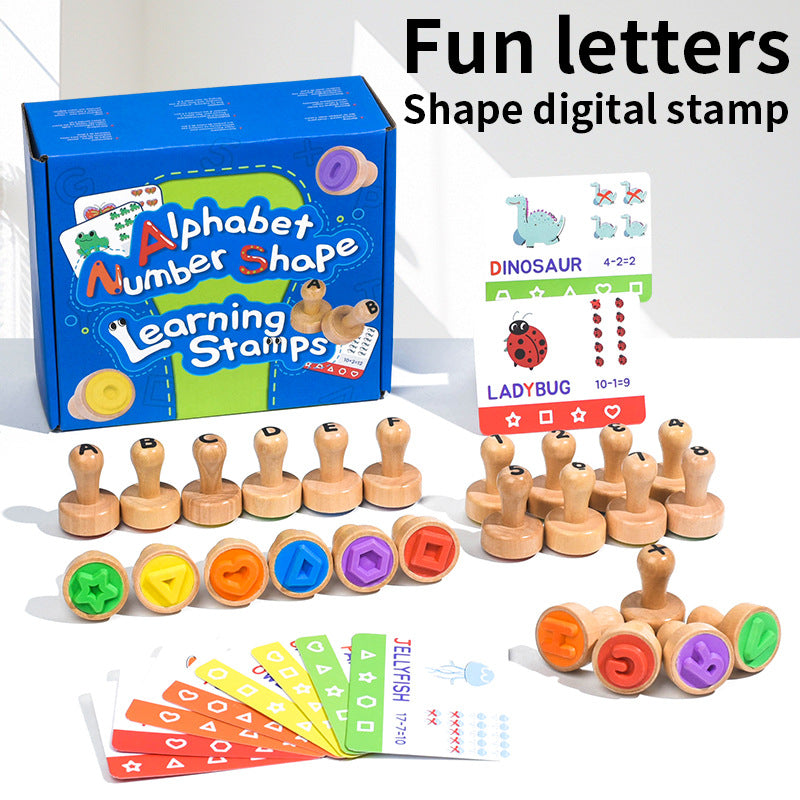 Montessori Alphabet, Number and Shape Learning Stamps