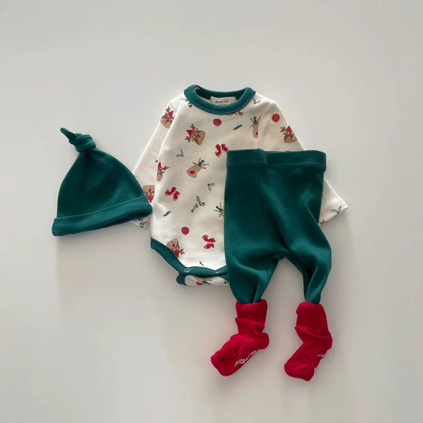 christmas Cotton Rompers + Pants