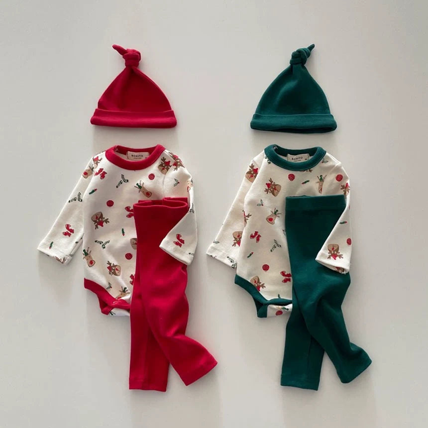 christmas Cotton Rompers + Pants