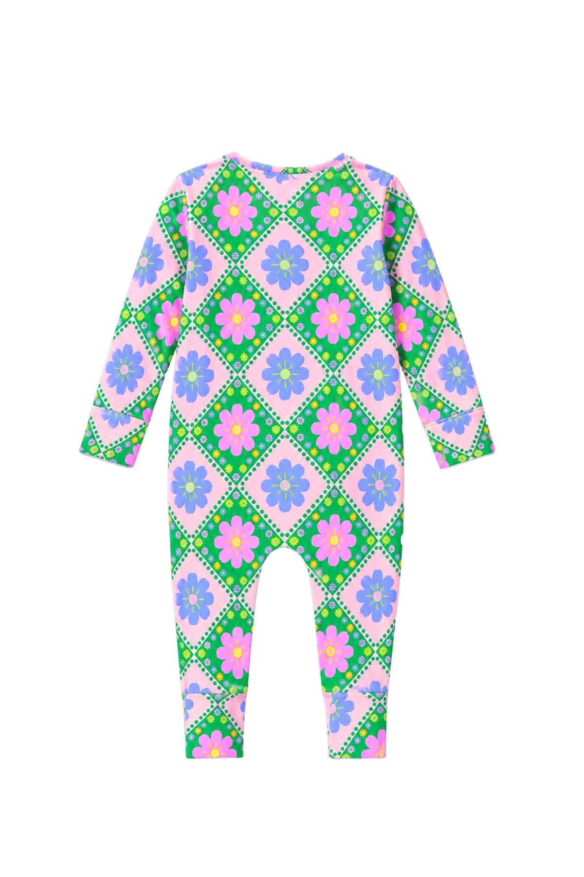 Patchwork Bloom Zip Romper