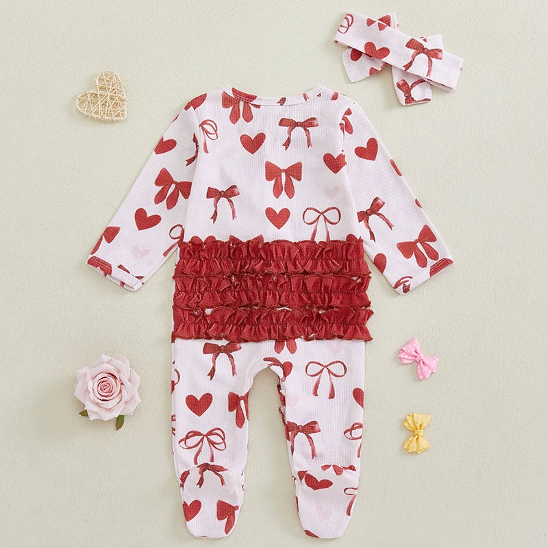 Baby Girls Footies Rompers Valentine s Day