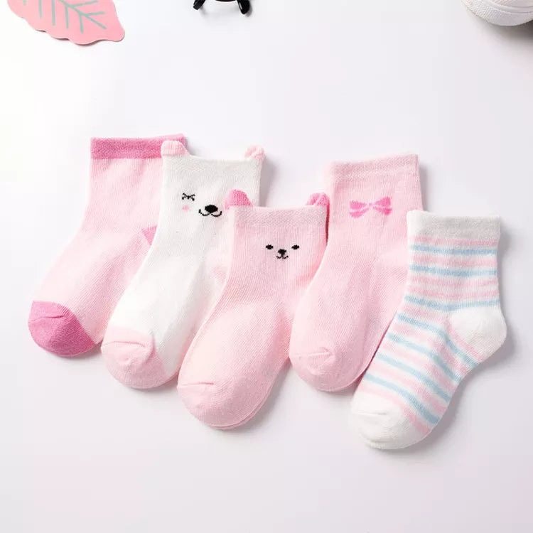 5Pairs Baby Socks Cotton Soft
