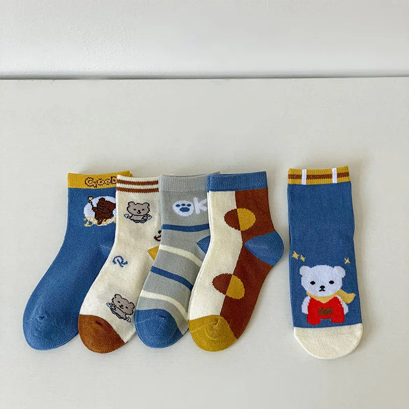 5 Pairs Boneless Combed Cotton Baby Socks