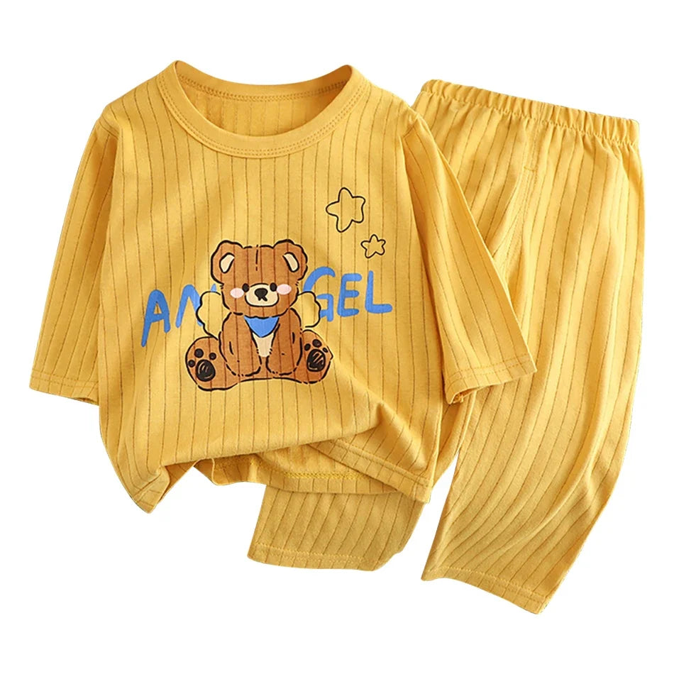 Cotton Long Sleeve and Pants Pajamas Sets