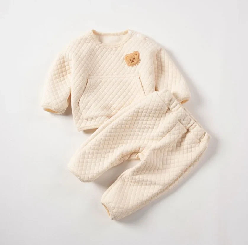 Cute Bear Sweatshirts Pants 2pcs Winter Suits