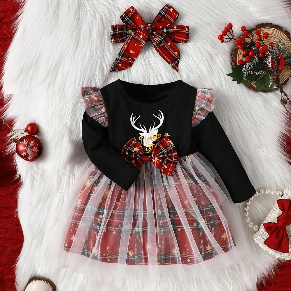 Baby Girl Blossom Bow Christmas Dress