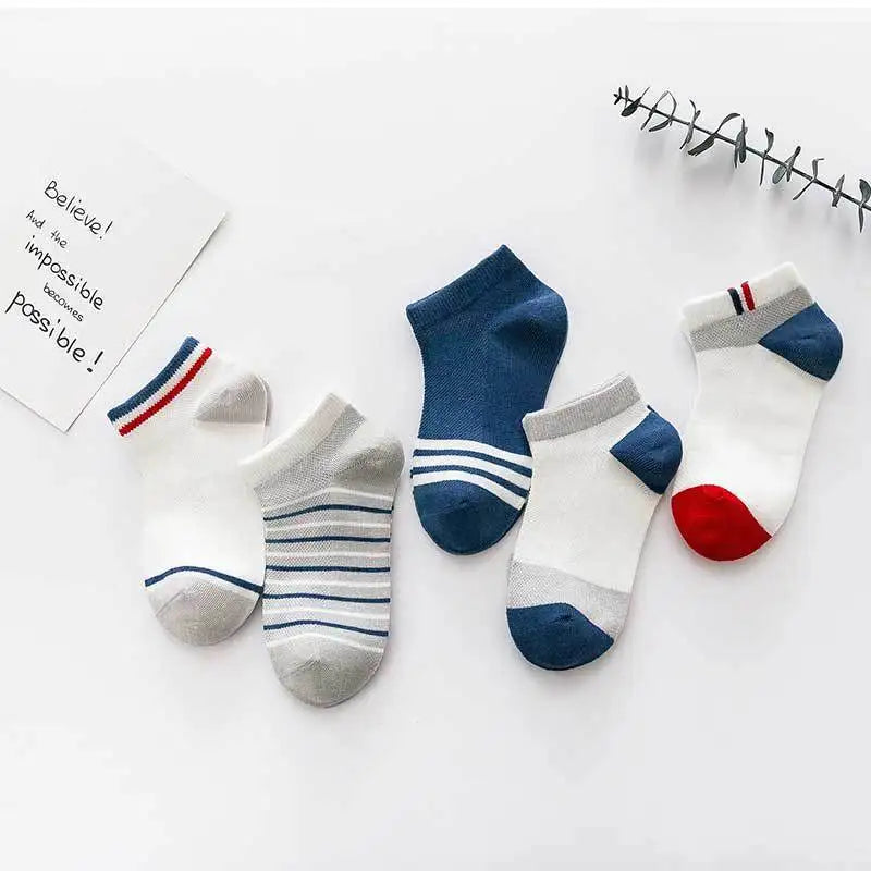 5 Pairs Socks Cotton Breathable Mesh