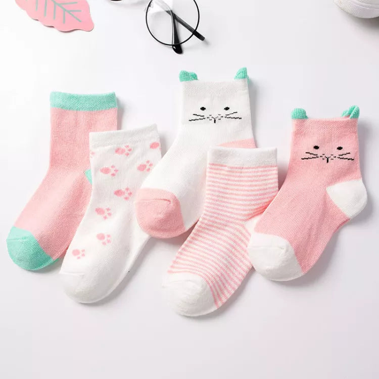 5Pairs Baby Socks Cotton Soft