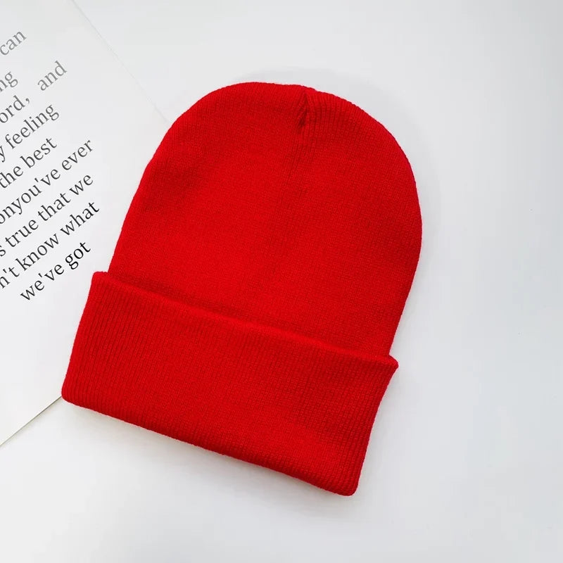 Baby Winter Knitted Hat Cuff Keep Warm Crochet Child Cap For Kids Women Men Outdoor Acrylic Solid Color Girls Boys Beanies Hats