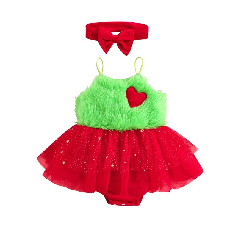 Christmas Newborn Baby Girls Rompers Dress