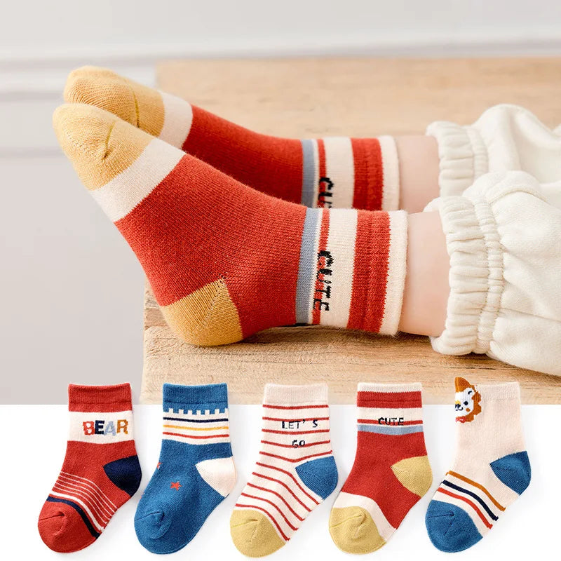 5 Pairs Cartoon Children Socks