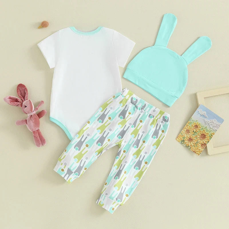 Baby Boy Easter Outfit Short Sleeve Letter Print T-shirt