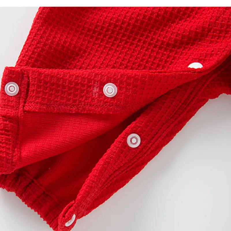 Baby Christmas Bow Long-sleeved Rompers
