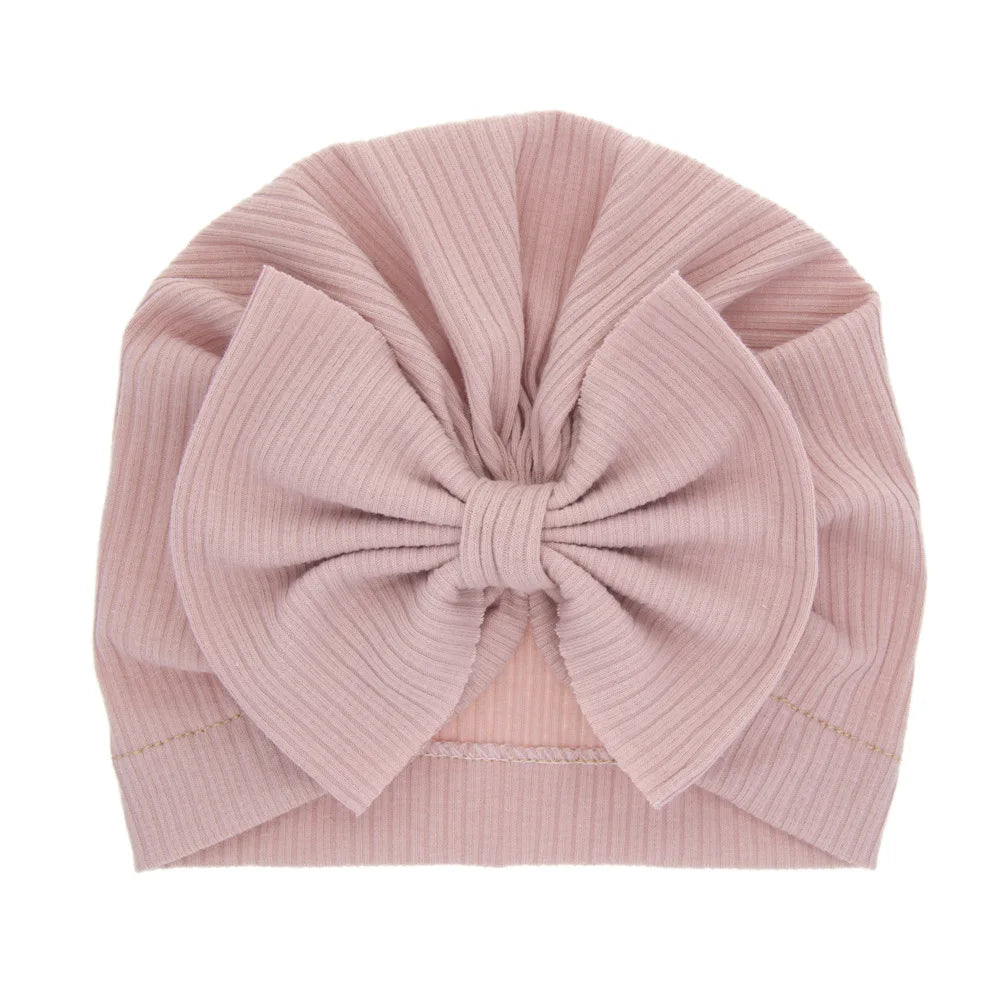 Baby Girl Cotton Turban Big Bow Hat