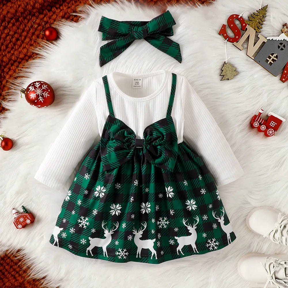 Baby Girl Blossom Bow Christmas Dress