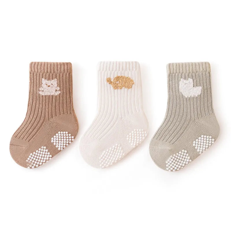 3 Pairs Kids Soft Fashion Cartoon Socks