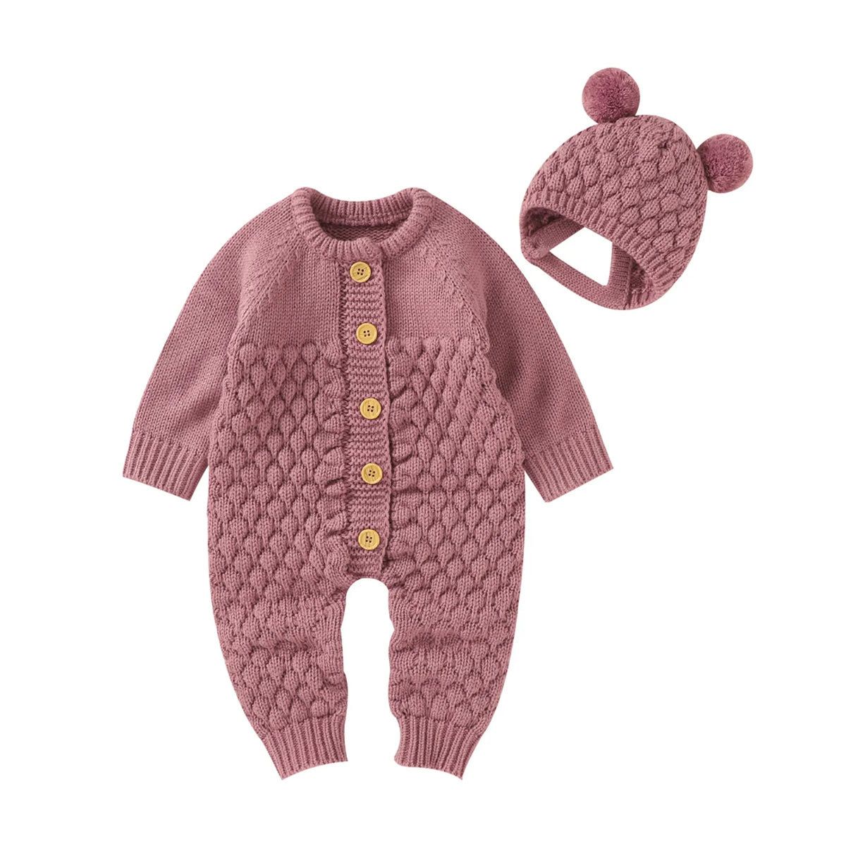 Baby 2PCS Winter Jumpsuit Bear Hat Set