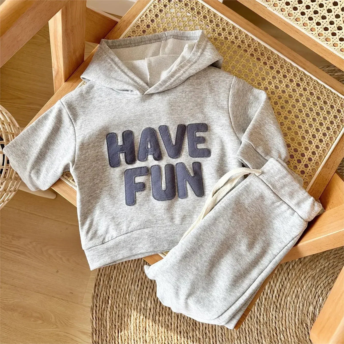 Boys/ Girls Hoodies Suit Casual Style Letter Print 2PCS Sets
