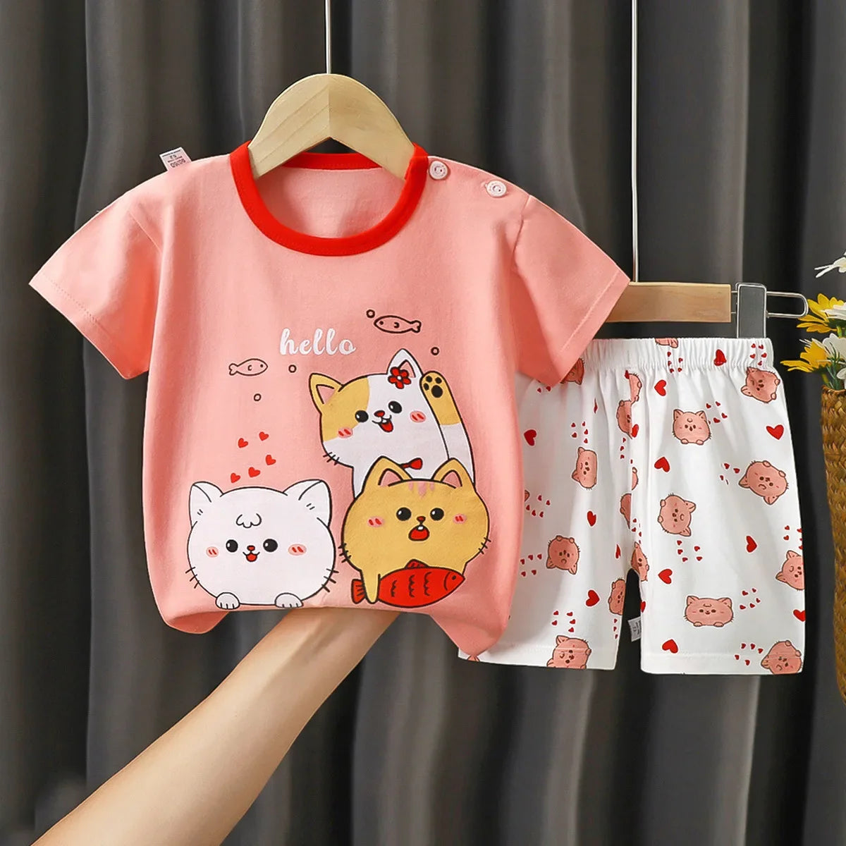 Cartoon print Newborn baby Clothes set