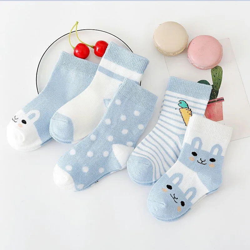 5Pairs Baby Socks Cotton Soft