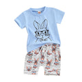 Bunny Short Sleeve T-Shirt Top and Elastic Shorts Set