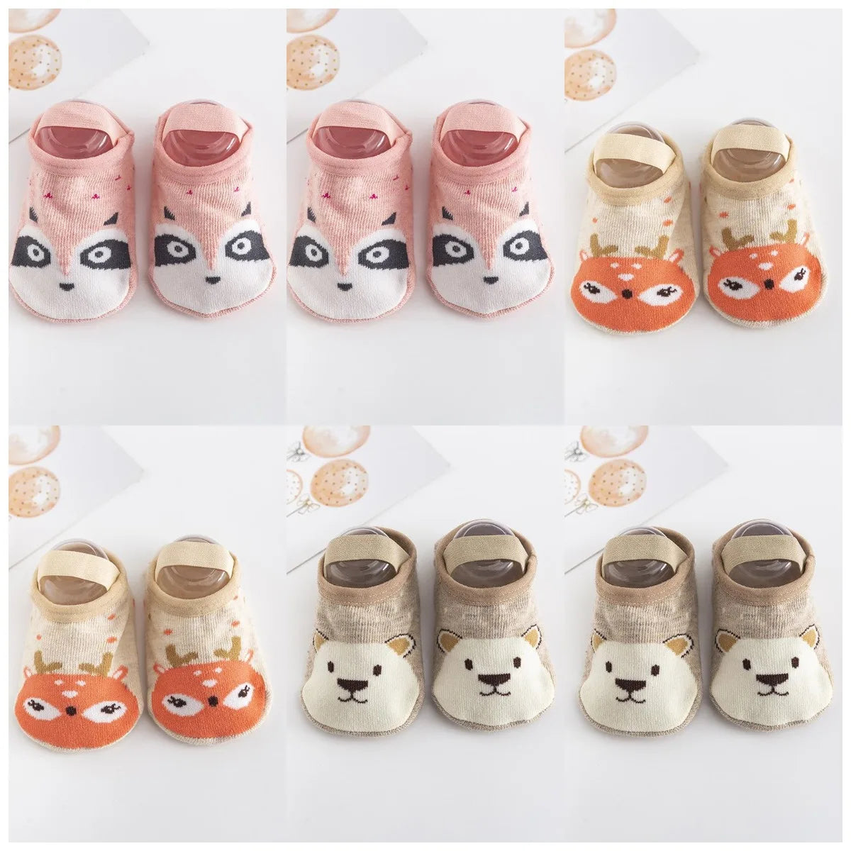 6 pairs cartoon shoes socks