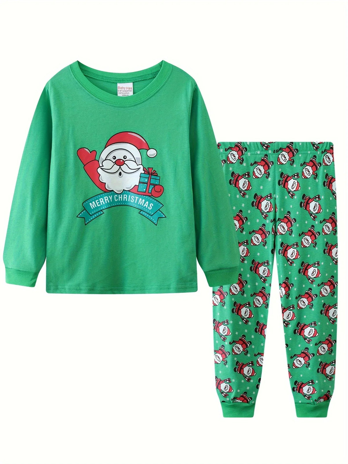 Children's Cute Cartoon Santa Claue Pajamas Sets