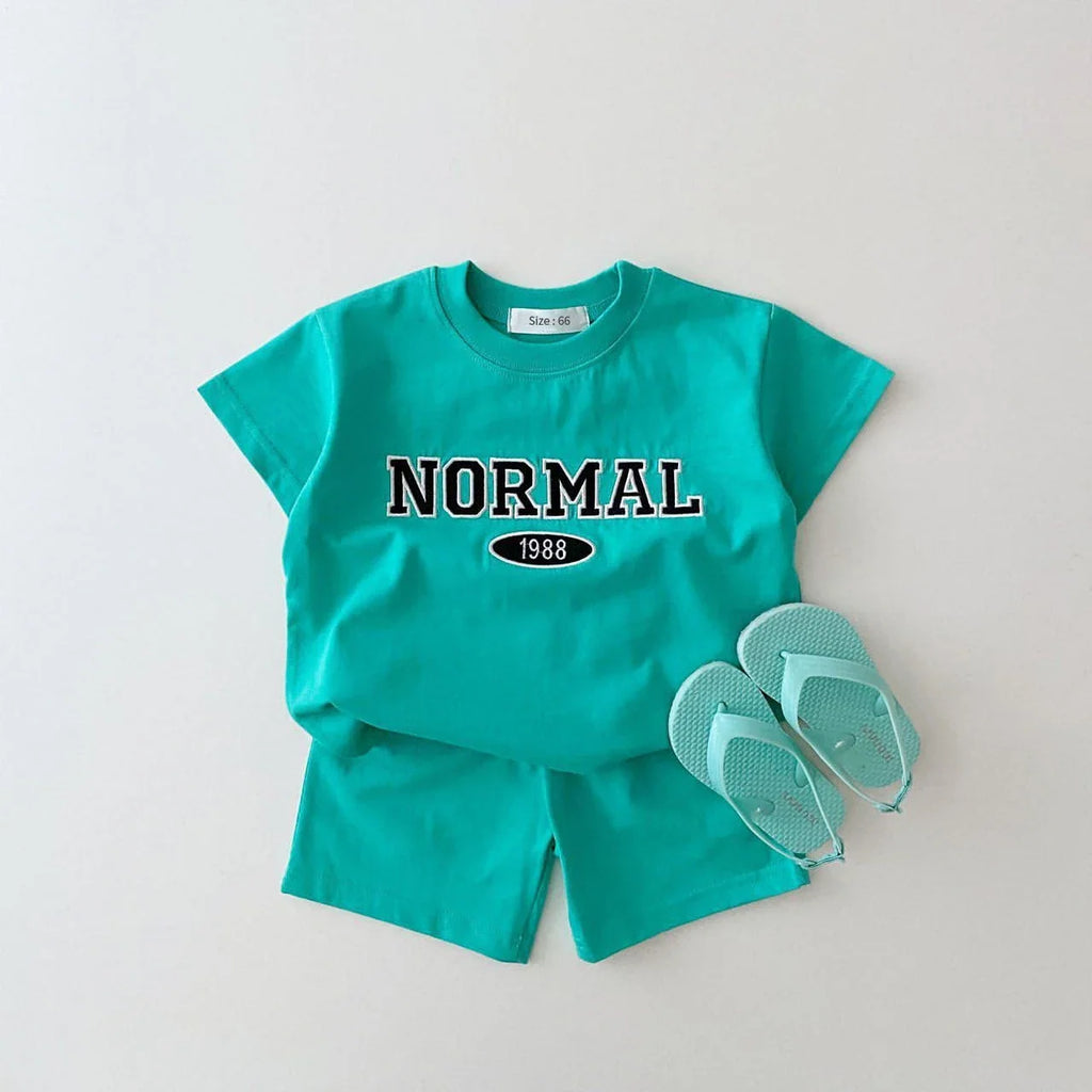 Cotton Short Sleeve T-shirt+Kid Casual Shorts