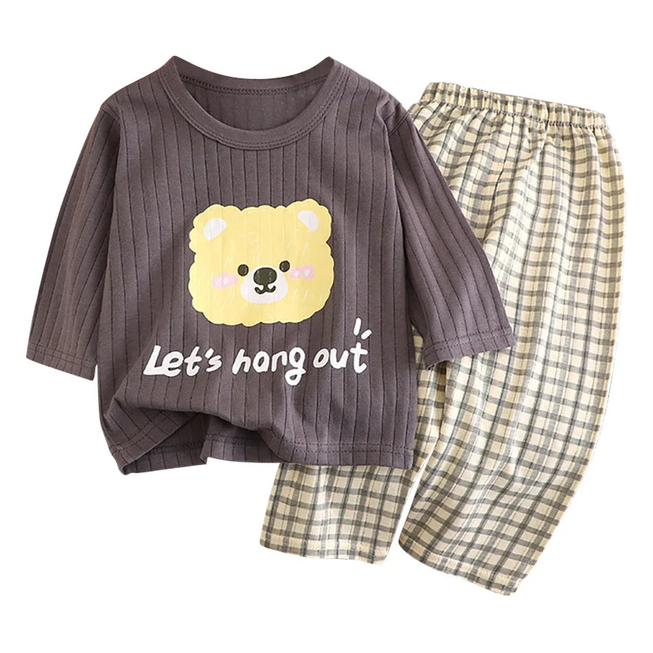 Cotton Long Sleeve and Pants Pajamas Sets