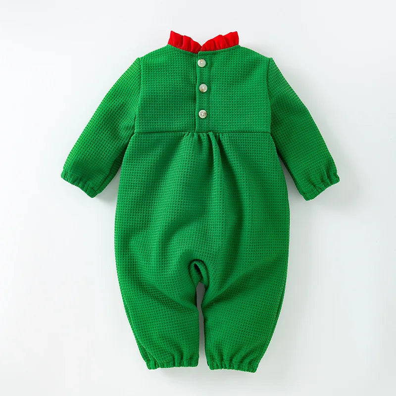 Baby Christmas Bow Long-sleeved Rompers