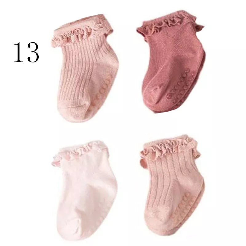 4Pair baby Girl non-slip socks