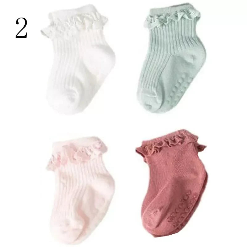 4Pair baby Girl non-slip socks