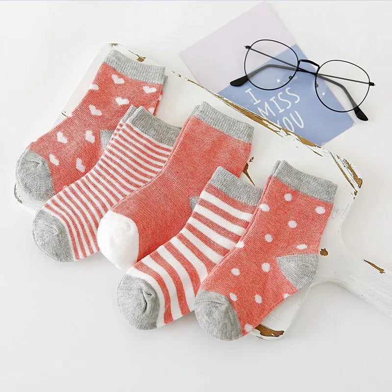 5Pairs Baby Socks Cotton Soft