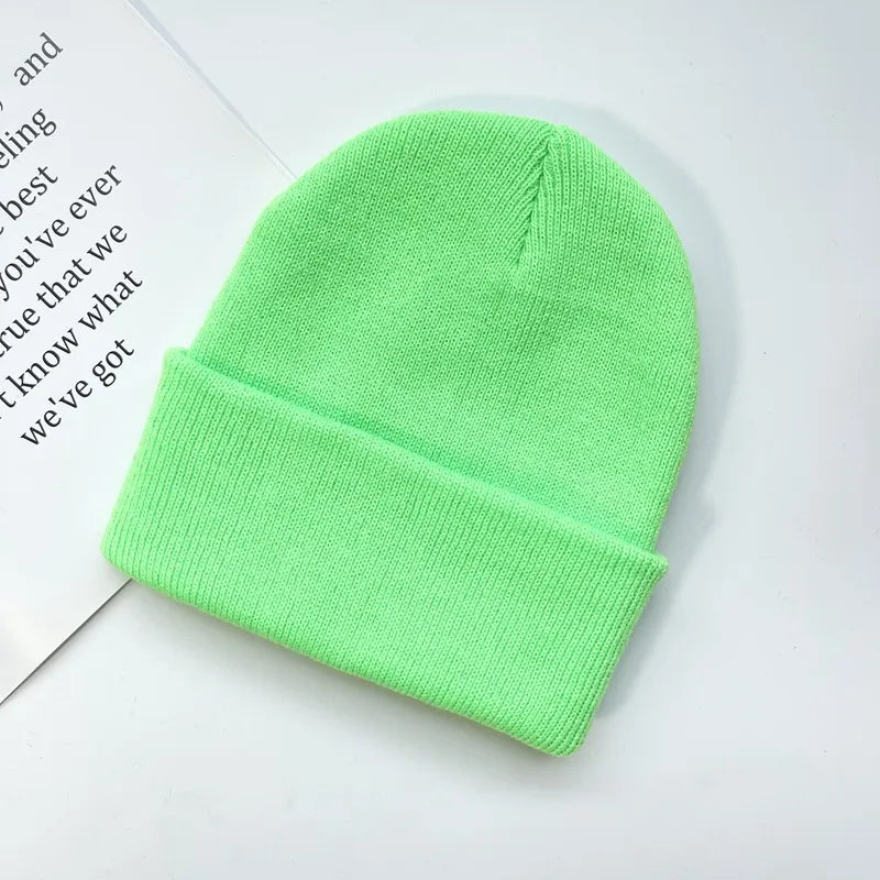 Baby Winter Knitted Hat Cuff Keep Warm Crochet Child Cap For Kids Women Men Outdoor Acrylic Solid Color Girls Boys Beanies Hats