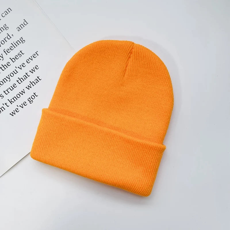 Baby Winter Knitted Hat Cuff Keep Warm Crochet Child Cap For Kids Women Men Outdoor Acrylic Solid Color Girls Boys Beanies Hats