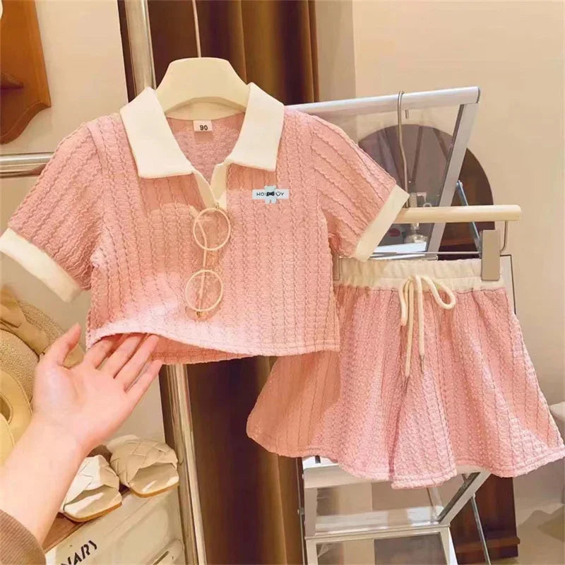 Baby Girls Clothes Set Summer Kids Cute Sweet Short Sleeve Top+Shorts 2Pcs Outfits Children Casual Comforts Sportswear Suits
