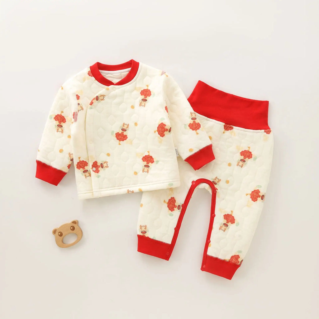 Baby Girl Outfit Combed Cotton Long Sleeve Tops Pants Two Pieces Autumn Winter Infant Clothing Baby Clothes Set