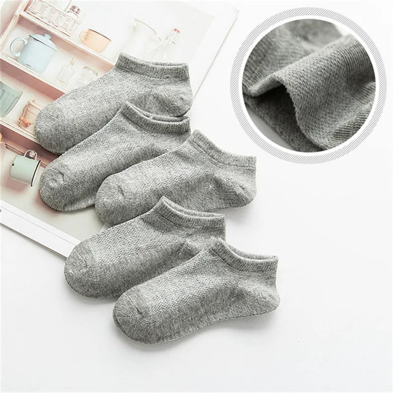 5 Pairs Children Socks Cotton Breathable Mesh