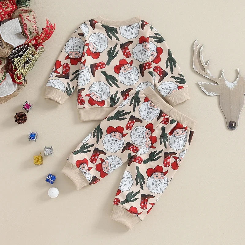 Baby Christmas Cartoon Santa Claus Print Set