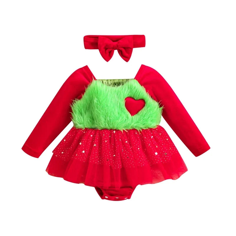Christmas Newborn Baby Girls Rompers Dress