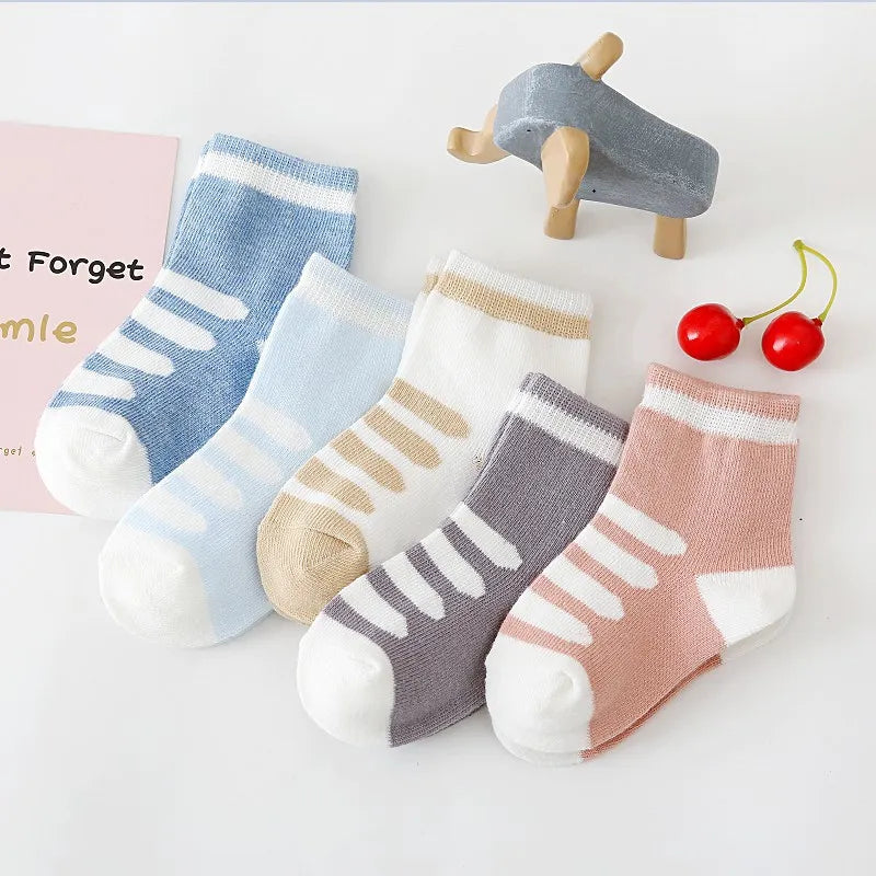 5Pairs Baby Socks Cotton Soft