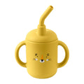 Baby Silicone Feeding Cup With Handle Sippy BPA Free Toddlers Cartoon Pattern Learning Drinkware Children Straw Cups Tableware