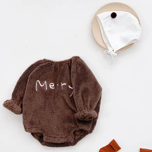 Cozy Baby Christmas Cartoon Hooded Bodysuits