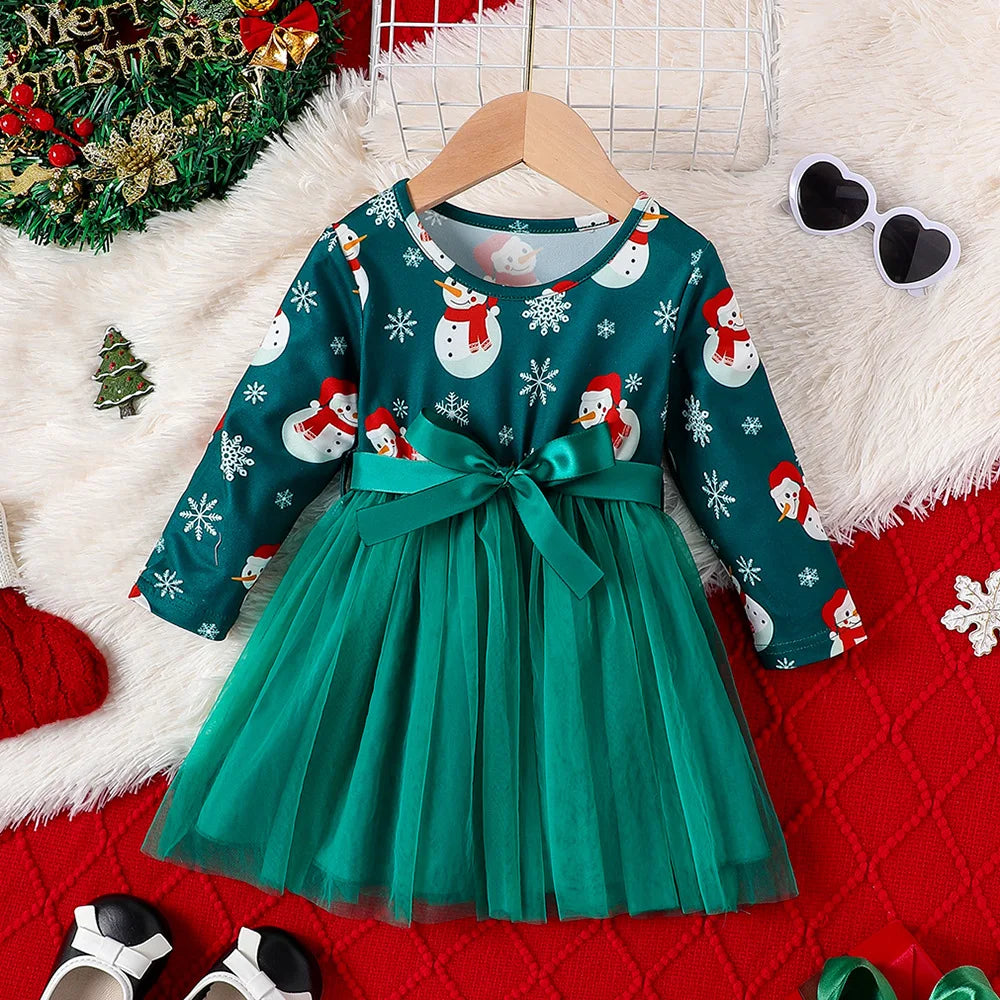 Baby Girl Blossom Bow Christmas Dress